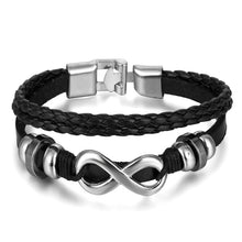 Load image into Gallery viewer, FAMSHIN BOHO Tibet Stone Feather Multilayer Leather Bracelet Eye Fish Charms Beads Bracelets for Men Vintage Punk Wrap Wristband