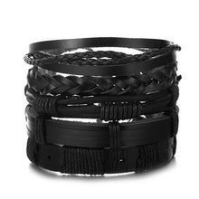 Load image into Gallery viewer, Fashion Metal Leather Bracelet Men Women Jewelry Vintage Multilayer Handmade Braided Charm Bracelets Boho Bracelet Set Wholesale