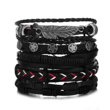 Load image into Gallery viewer, Fashion Metal Leather Bracelet Men Women Jewelry Vintage Multilayer Handmade Braided Charm Bracelets Boho Bracelet Set Wholesale