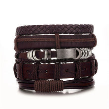 Load image into Gallery viewer, Fashion Metal Leather Bracelet Men Women Jewelry Vintage Multilayer Handmade Braided Charm Bracelets Boho Bracelet Set Wholesale