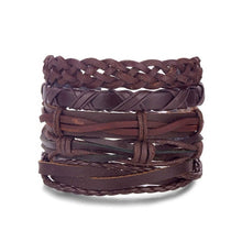 Load image into Gallery viewer, Fashion Metal Leather Bracelet Men Women Jewelry Vintage Multilayer Handmade Braided Charm Bracelets Boho Bracelet Set Wholesale