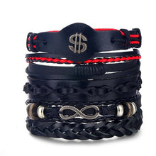 Load image into Gallery viewer, Fashion Metal Leather Bracelet Men Women Jewelry Vintage Multilayer Handmade Braided Charm Bracelets Boho Bracelet Set Wholesale