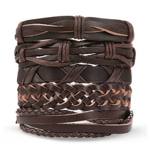 Load image into Gallery viewer, Fashion Metal Leather Bracelet Men Women Jewelry Vintage Multilayer Handmade Braided Charm Bracelets Boho Bracelet Set Wholesale