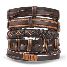 Load image into Gallery viewer, Fashion Metal Leather Bracelet Men Women Jewelry Vintage Multilayer Handmade Braided Charm Bracelets Boho Bracelet Set Wholesale