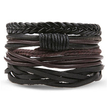 Load image into Gallery viewer, Fashion Metal Leather Bracelet Men Women Jewelry Vintage Multilayer Handmade Braided Charm Bracelets Boho Bracelet Set Wholesale