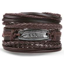 Load image into Gallery viewer, Fashion Metal Leather Bracelet Men Women Jewelry Vintage Multilayer Handmade Braided Charm Bracelets Boho Bracelet Set Wholesale