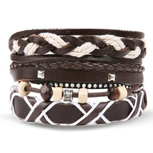 Load image into Gallery viewer, Fashion Metal Leather Bracelet Men Women Jewelry Vintage Multilayer Handmade Braided Charm Bracelets Boho Bracelet Set Wholesale