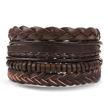 Load image into Gallery viewer, Fashion Metal Leather Bracelet Men Women Jewelry Vintage Multilayer Handmade Braided Charm Bracelets Boho Bracelet Set Wholesale
