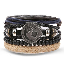 Load image into Gallery viewer, Fashion Metal Leather Bracelet Men Women Jewelry Vintage Multilayer Handmade Braided Charm Bracelets Boho Bracelet Set Wholesale