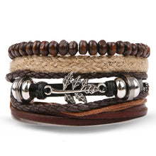 Load image into Gallery viewer, Fashion Metal Leather Bracelet Men Women Jewelry Vintage Multilayer Handmade Braided Charm Bracelets Boho Bracelet Set Wholesale