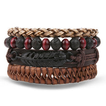 Load image into Gallery viewer, Fashion Metal Leather Bracelet Men Women Jewelry Vintage Multilayer Handmade Braided Charm Bracelets Boho Bracelet Set Wholesale
