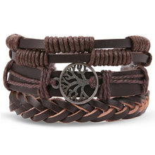 Load image into Gallery viewer, Fashion Metal Leather Bracelet Men Women Jewelry Vintage Multilayer Handmade Braided Charm Bracelets Boho Bracelet Set Wholesale