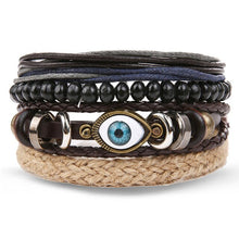 Load image into Gallery viewer, Fashion Metal Leather Bracelet Men Women Jewelry Vintage Multilayer Handmade Braided Charm Bracelets Boho Bracelet Set Wholesale