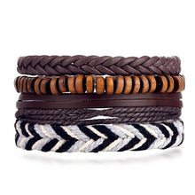 Load image into Gallery viewer, Fashion Metal Leather Bracelet Men Women Jewelry Vintage Multilayer Handmade Braided Charm Bracelets Boho Bracelet Set Wholesale