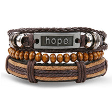 Load image into Gallery viewer, Fashion Metal Leather Bracelet Men Women Jewelry Vintage Multilayer Handmade Braided Charm Bracelets Boho Bracelet Set Wholesale