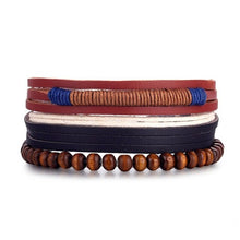 Load image into Gallery viewer, Fashion Metal Leather Bracelet Men Women Jewelry Vintage Multilayer Handmade Braided Charm Bracelets Boho Bracelet Set Wholesale