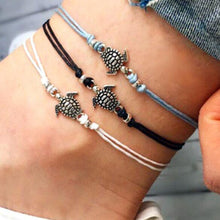Load image into Gallery viewer, Boho  Anklet  for Women Fashion Black White Wax String Lacing Foot Jewelry Beads Bracelet Fashion Beach Jewelry ns37