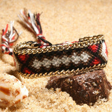 Load image into Gallery viewer, Adjustable Boho Mix Color Wrap Cotton Thread Bracelet for Women Friendship Bracelets Bangles Couple Bohemian Tassel Braclet