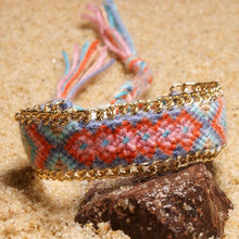 Load image into Gallery viewer, Adjustable Boho Mix Color Wrap Cotton Thread Bracelet for Women Friendship Bracelets Bangles Couple Bohemian Tassel Braclet