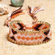 Load image into Gallery viewer, Adjustable Boho Mix Color Wrap Cotton Thread Bracelet for Women Friendship Bracelets Bangles Couple Bohemian Tassel Braclet