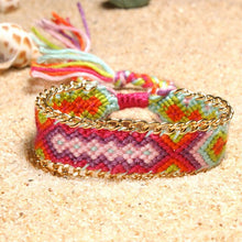 Load image into Gallery viewer, Adjustable Boho Mix Color Wrap Cotton Thread Bracelet for Women Friendship Bracelets Bangles Couple Bohemian Tassel Braclet